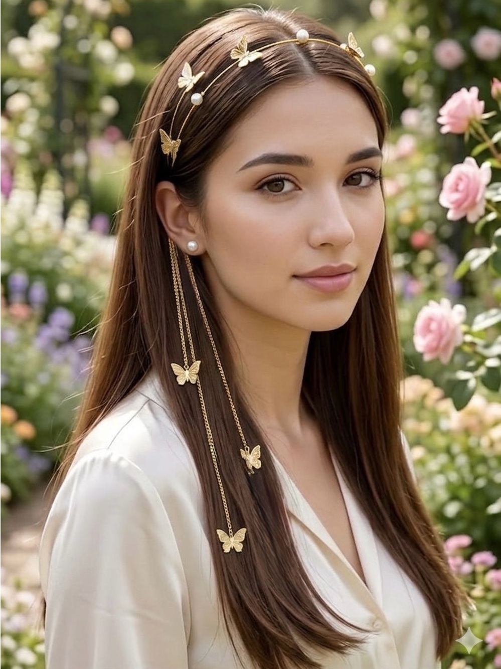 Butterfly Chain Hair Accessory - Gold